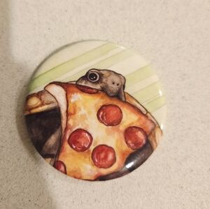 Turtle Eating Pizza Magnet